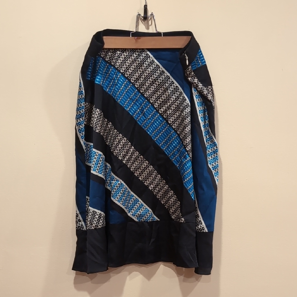 Ann Taylor Asymmetrical Blue and Black Skirt